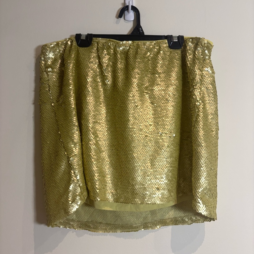 Anthropologie NWT Gold Sequin Tube Top Size Medium Party Night Out - Picture 5 of 8